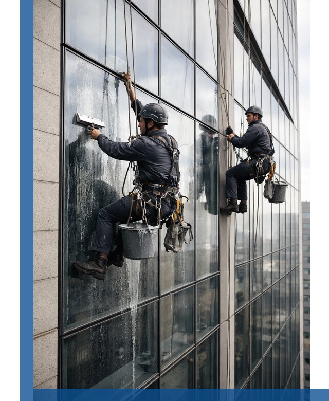Профессиональная мойка стеклянных фасадов зданий в Тольятти