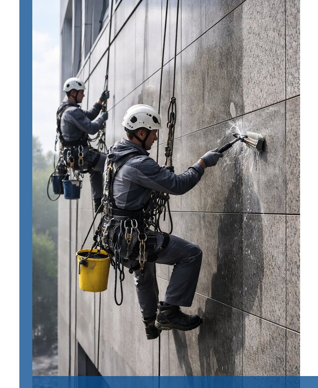 Профессиональная мойка фасада из керамогранита в Тольятти