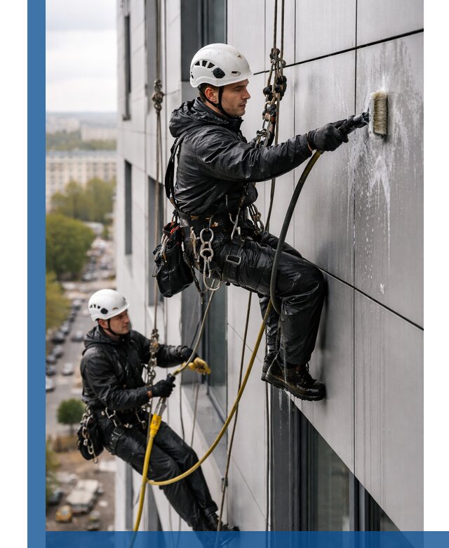 Профессиональная мойка фасада из композита в Тольятти