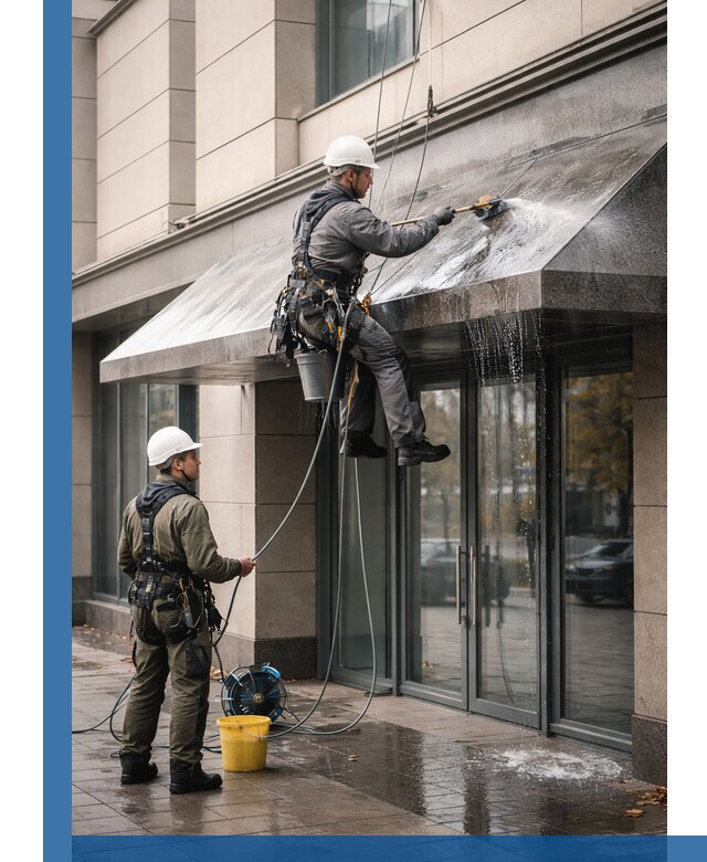 Профессиональная мойка козырьков и навесов в Тольятти