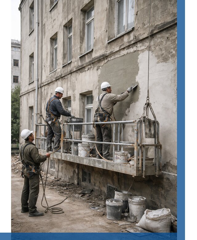 Капитальный ремонт фасада в Тольятти от 4344 р. | ВЫСОТНИК-Тля