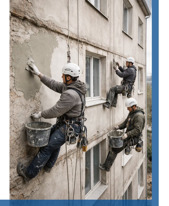 Ремонт штукатурного фасада в Тольятти от 776 р. под ключ | ВЫСОТНИК-Тля