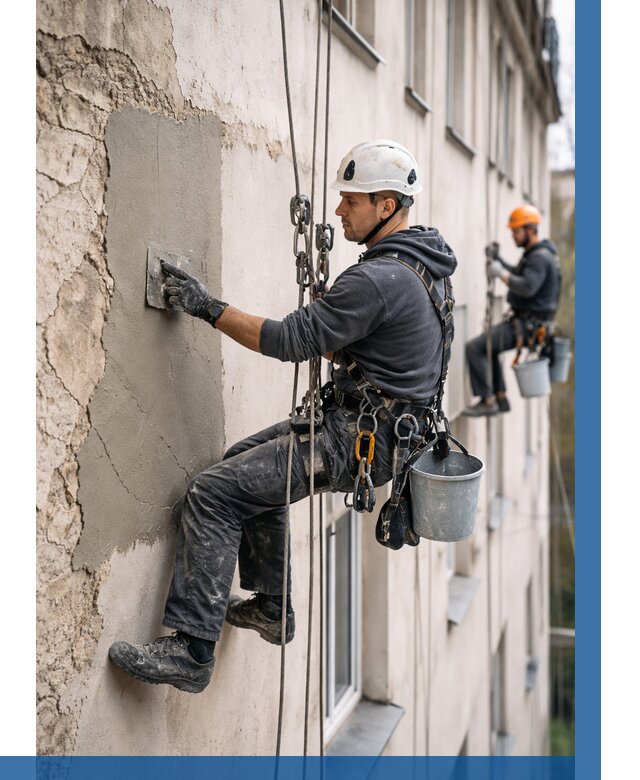 Восстановление штукатурки фасада в Тольятти от 1241 р. | ВЫСОТНИК-Тля