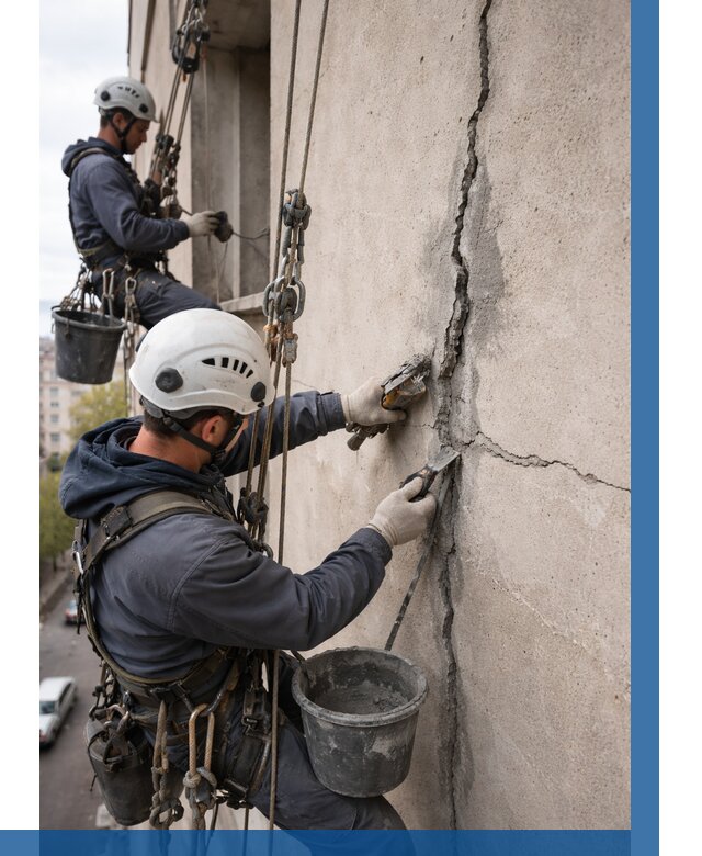 Заделка трещин на фасаде в Тольятти от 931 р. | ВЫСОТНИК-Тля