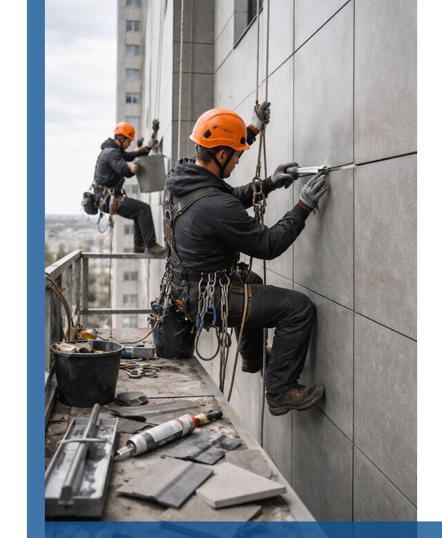 Профессиональный ремонт фасада из керамогранита в Тольятти