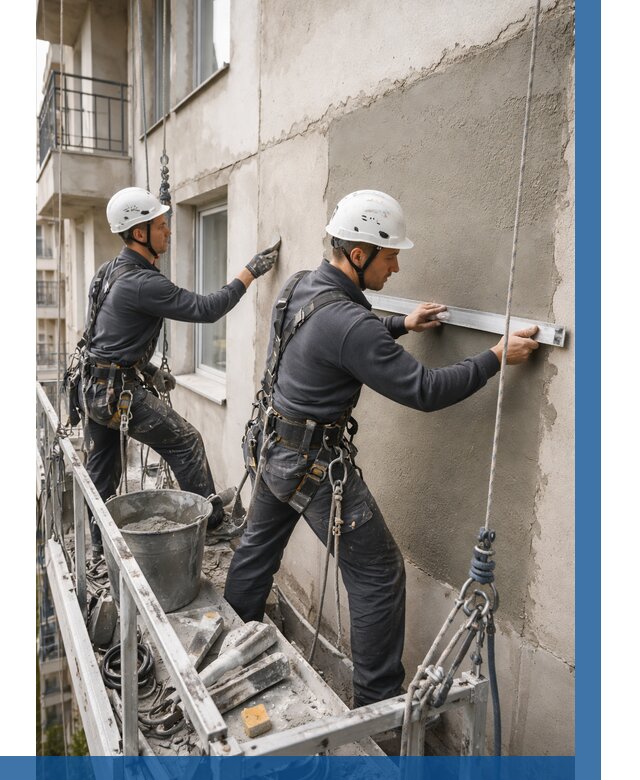 Штукатурка фасада на высоте в Тольятти от 931 р. | ВЫСОТНИК-Тля