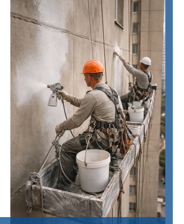 Грунтовка фасада на высоте в Тольятти от 124 р. | ВЫСОТНИК-Тля