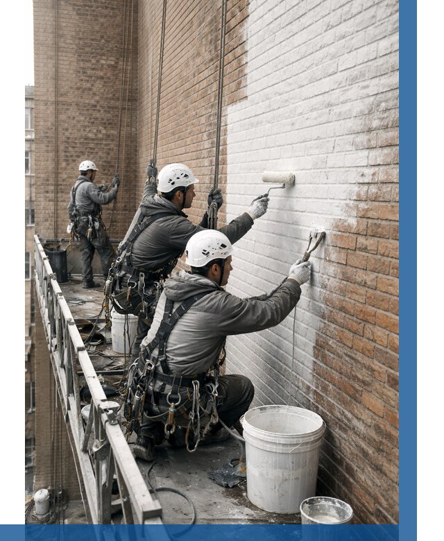 Покраска кирпичного фасада в Тольятти от 362 р. | ВЫСОТНИК-Тля