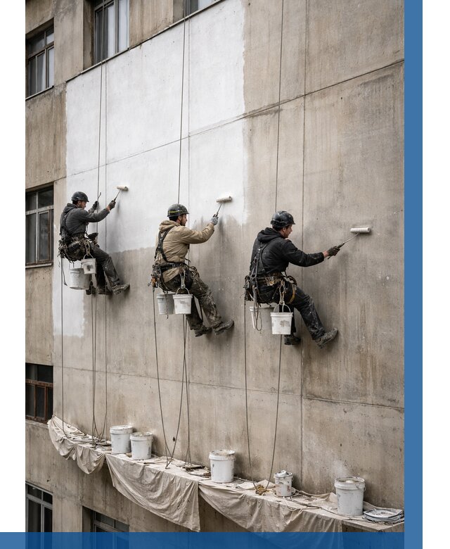 Покраска бетонного фасада в Тольятти от 362 р за м2 | ВЫСОТНИК-Тля