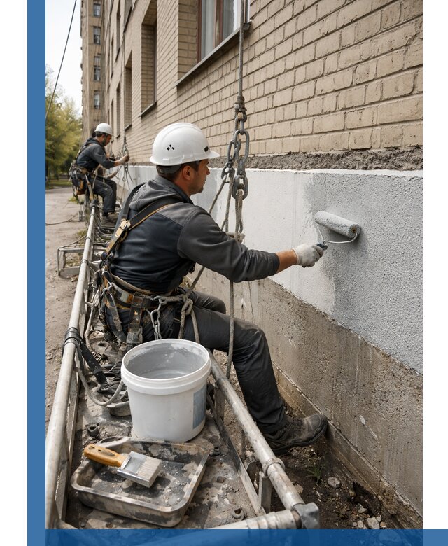 Окраска цоколя здания в Тольятти профессионально и надежно