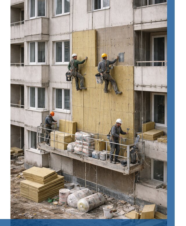 Утепление фасада минватой в Тольятти от 1551 р. | ВЫСОТНИК-Тля