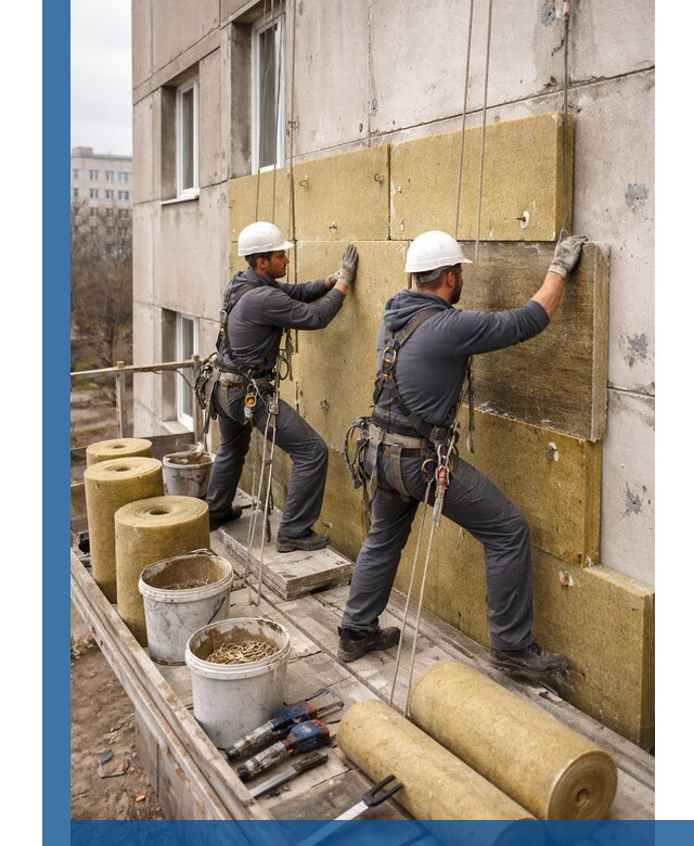 Утепление фасада минватой в Тольятти под ключ с гарантией