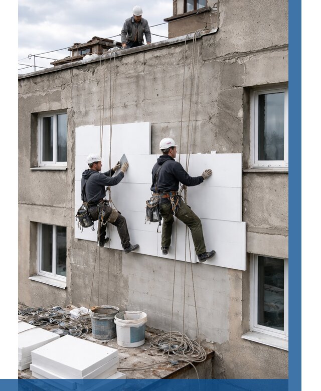 Утепление фасада пенополистиролом в Тольятти от 1862 р. | ВЫСОТНИК-Тля