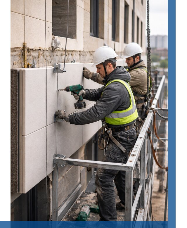 Монтаж фасадных термопанелей в Тольятти от 1551 р. | ВЫСОТНИК-Тля