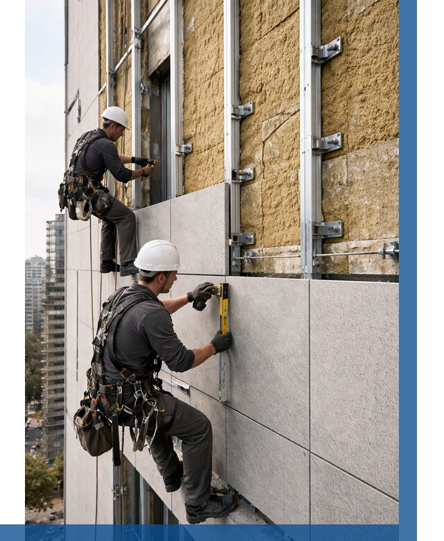 Монтаж вентилируемого фасада в Тольятти от 3620 р. | ВЫСОТНИК-Тля