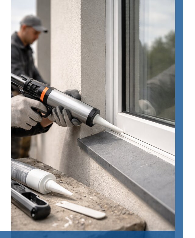 Герметизация монтажных швов окон в Тольятти от 672 р. | ВЫСОТНИК-Тля