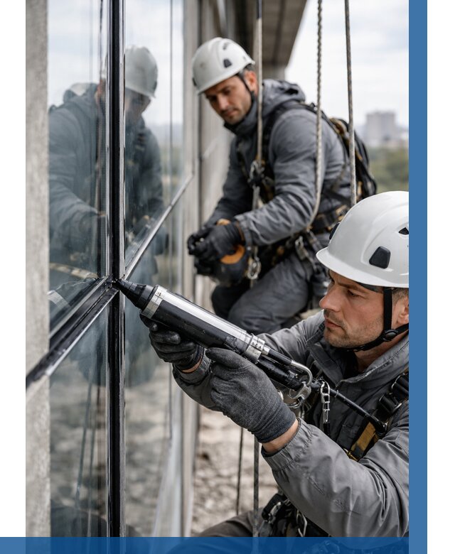 Герметизация витражных швов в Тольятти от 672 р. | ВЫСОТНИК-Тля