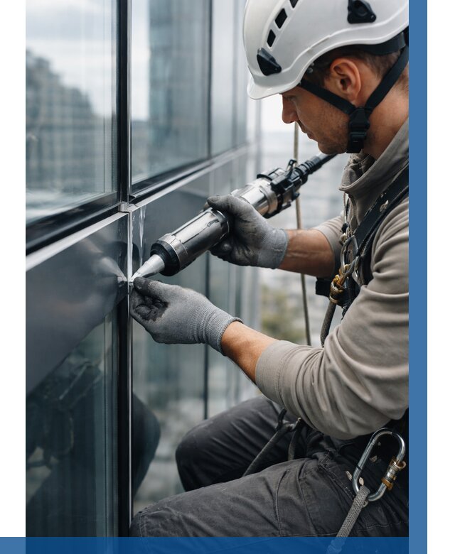 Герметизация стыков витража в Тольятти от 1241 р. | ВЫСОТНИК-Тля