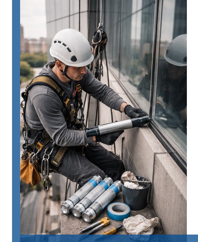 Герметизация стыков витража в Тольятти для герметичных фасадов