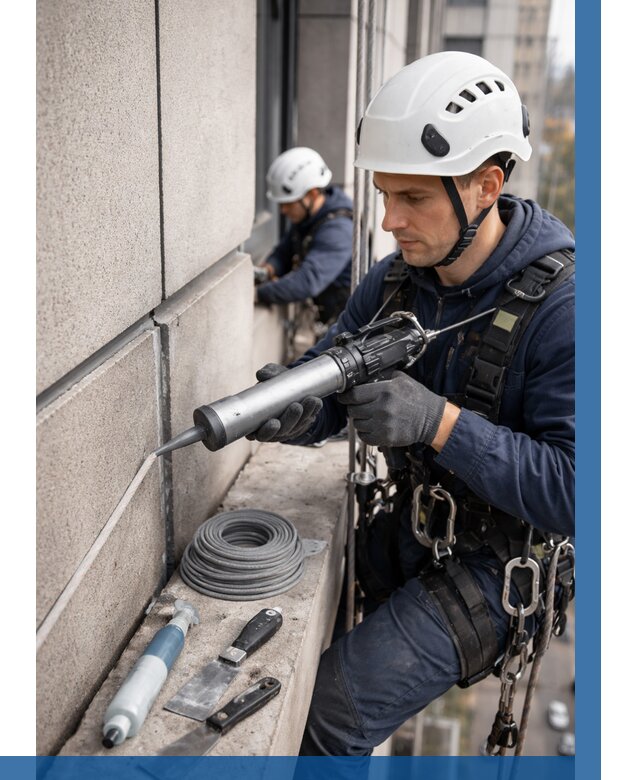 Герметизация деформационных швов фасада в Тольятти от 724 | ВЫСОТНИК-Тля