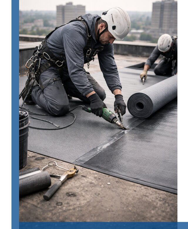 Ремонт мягкой кровли в Тольятти с выездом промальпинистов