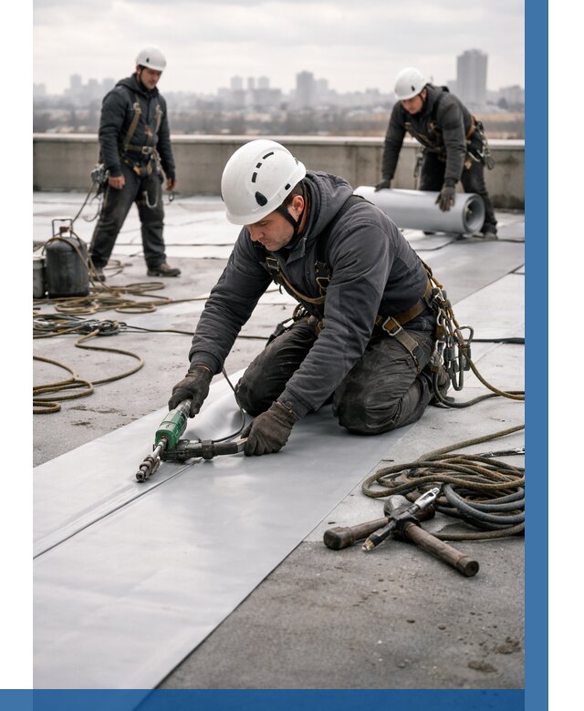 Ремонт мембранной кровли в Тольятти от 1862 р./м2 | ВЫСОТНИК-Тля