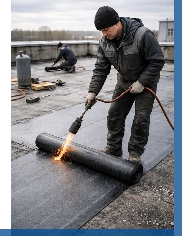 Ремонт наплавляемой кровли в Тольятти от 724 р. | ВЫСОТНИК-Тля