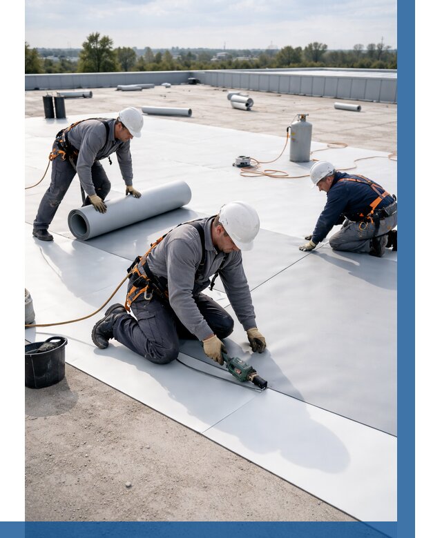 Монтаж мембранной кровли под ключ в Тольятти от 1241 р. | ВЫСОТНИК-Тля