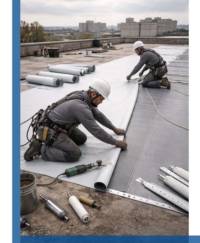 Монтаж мембранной кровли в Тольятти для промышленных зданий