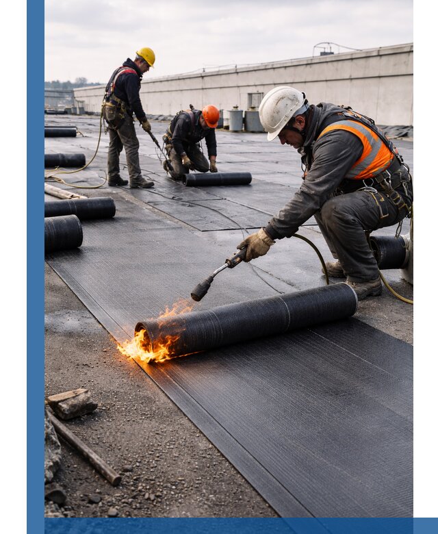 Монтаж наплавляемой кровли в Тольятти профессионально