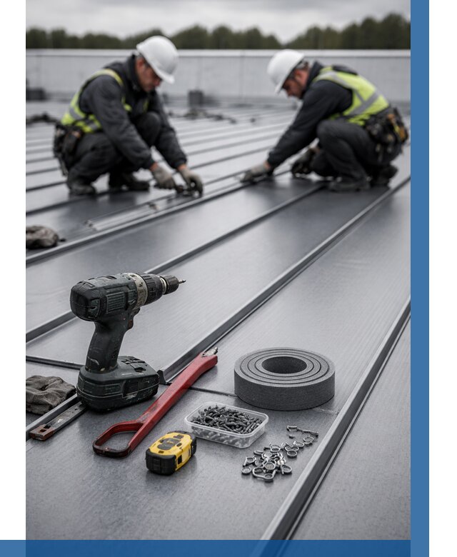 Монтаж фальцевой кровли в Тольятти от 1862 р. | ВЫСОТНИК-Тля