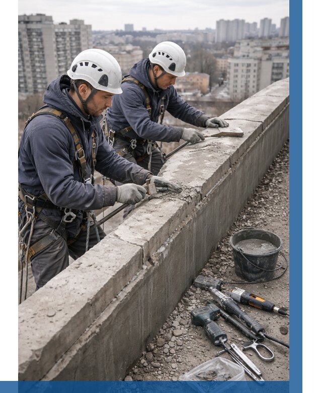 Ремонт парапета на кровле в Тольятти от 1551 р. | ВЫСОТНИК-Тля