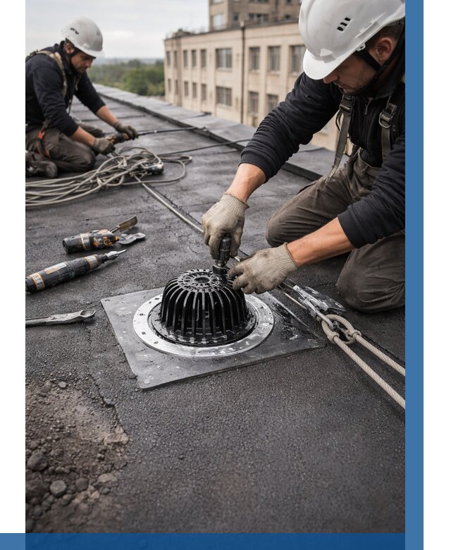 Установка водосточных воронок в Тольятти цена от 3620 р. | ВЫСОТНИК-Тля