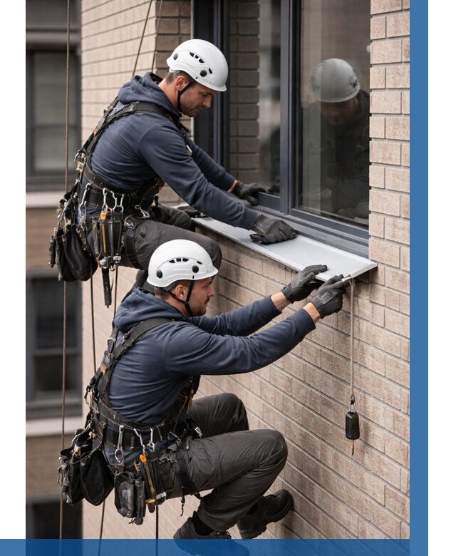 Монтаж оконных отливов под ключ в Тольятти от 3620 р. | ВЫСОТНИК-Тля