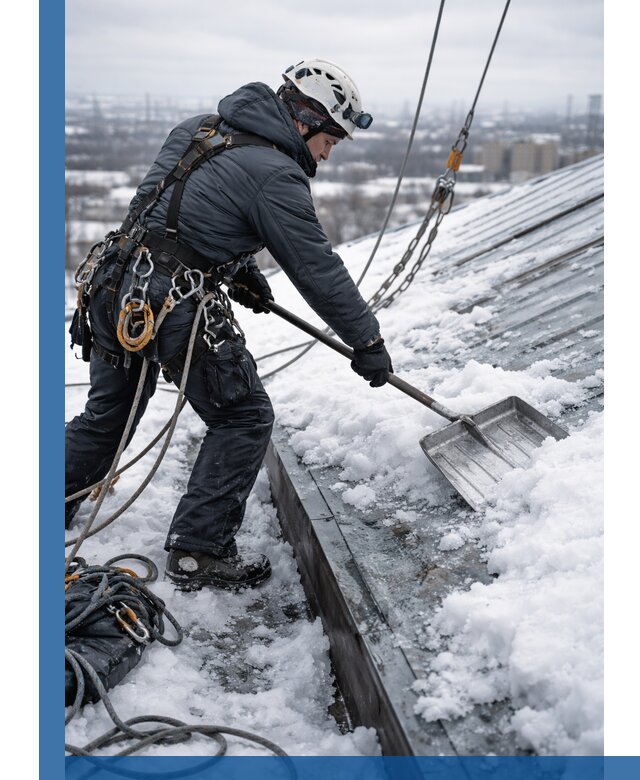 Профессиональная очистка кровли от снега и наледи в Тольятти