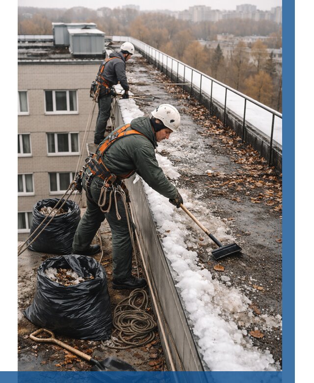 Очистка кровли по периметру в Тольятти от 569 р. | ВЫСОТНИК-Тля