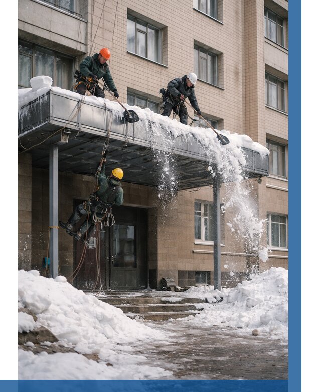 Очистка козырьков от снега в Тольятти от 3620 р. | ВЫСОТНИК-Тля