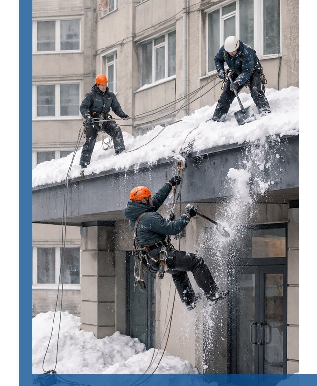 Безопасная очистка навесов от снега в Тольятти круглогодично