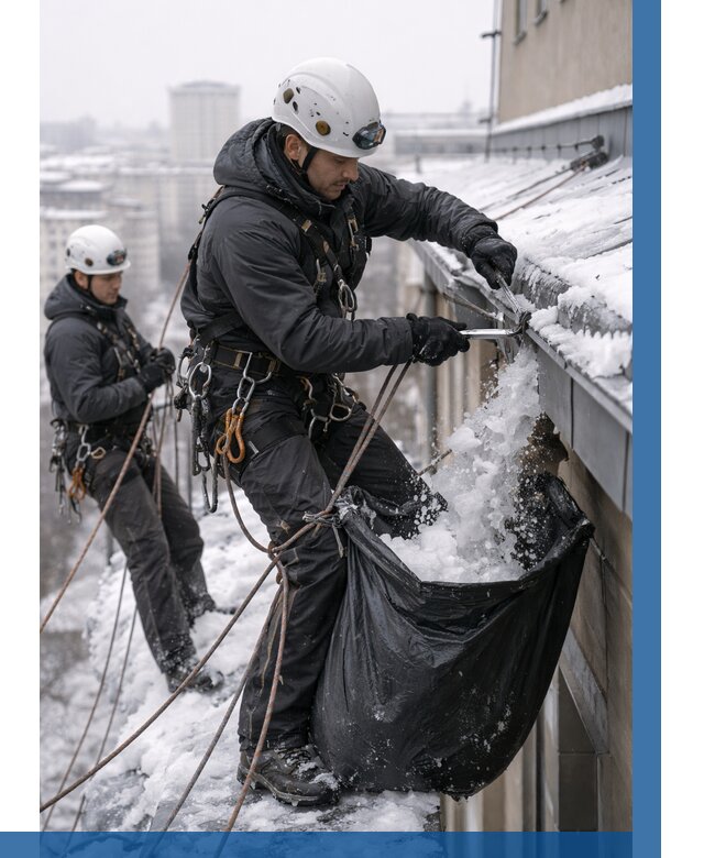 Аварийная очистка крыши в Тольятти под ключ от 310 р. | ВЫСОТНИК-Тля