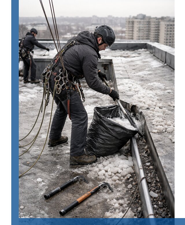 Аварийная очистка кровли в Тольятти от промальпинистов