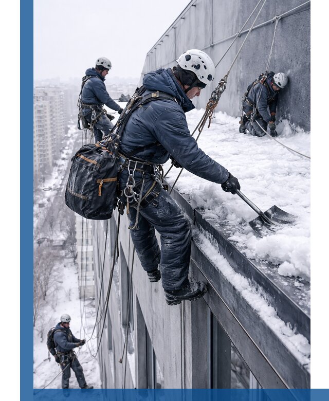 Абонентское обслуживание кровли зимой в Тольятти регулярный уход