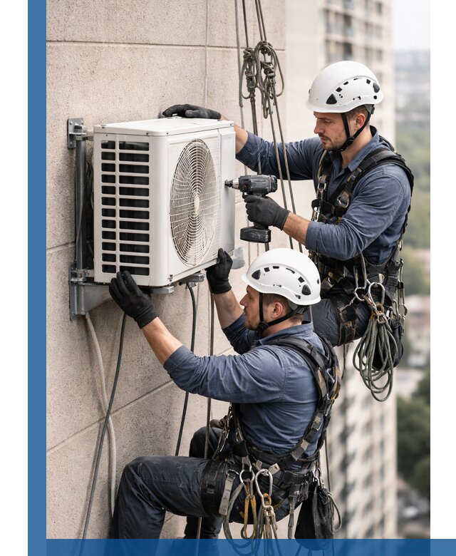 Монтаж внешнего блока кондиционера в Тольятти установка и крепление