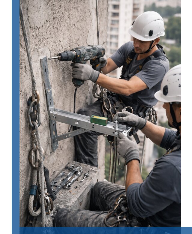 Установка кронштейнов кондиционера и крепежа в Тольятти