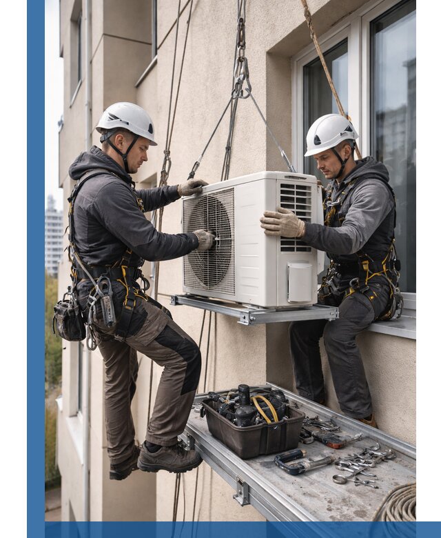 Перенос внешнего блока кондиционера в Тольятти с монтажом и крепежом