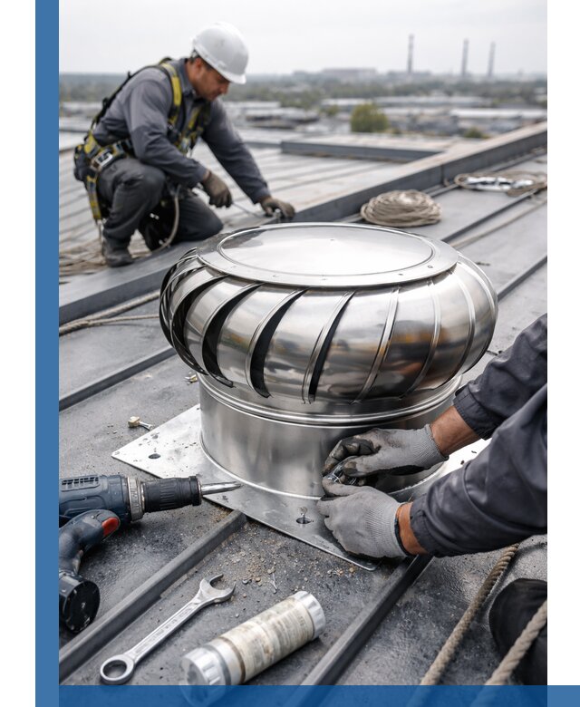 Установка дефлекторов на кровле в Тольятти профессионально