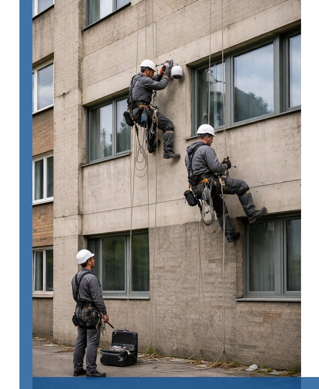 Монтаж фасадных камер видеонаблюдения в Тольятти под ключ