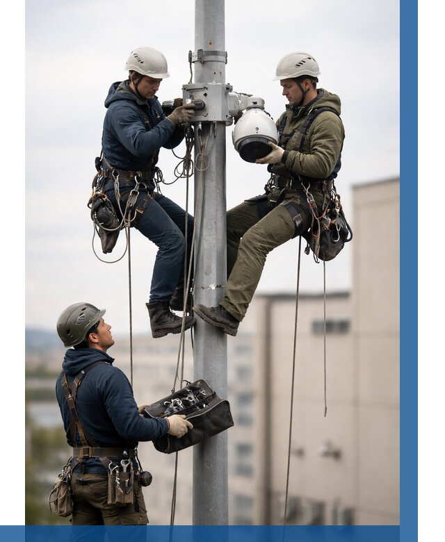 Установка видеокамер на мачте в Тольятти от 8791 р. | ВЫСОТНИК-Тля