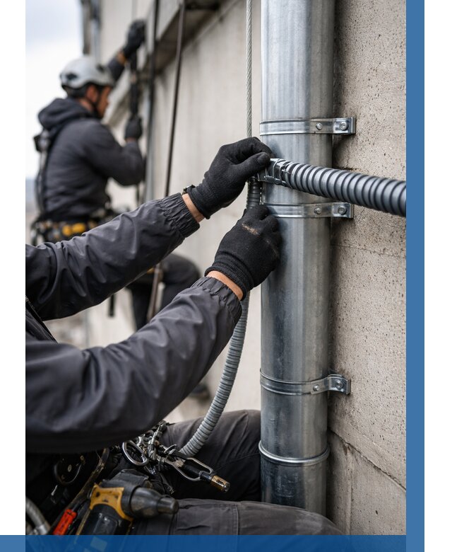 Монтаж гофры для кабеля в Тольятти от 310 р. | ВЫСОТНИК-Тля