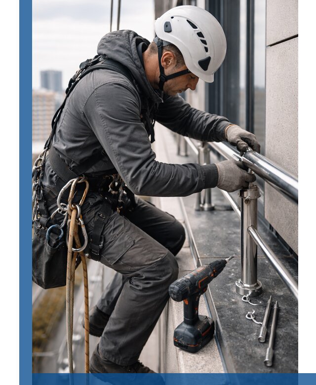 Монтаж ограждений на высоте в Тольятти для зданий и конструкций