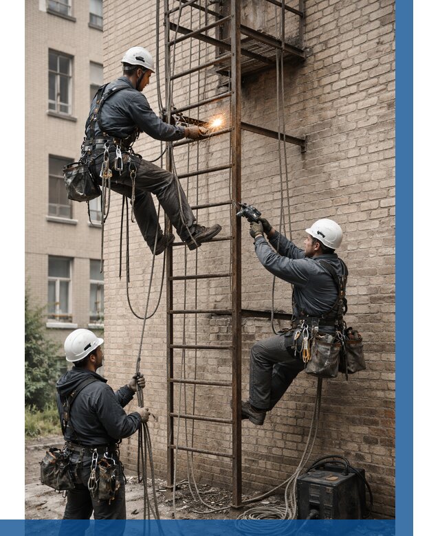 Ремонт пожарной лестницы в Тольятти от 7757 р. | ВЫСОТНИК-Тля